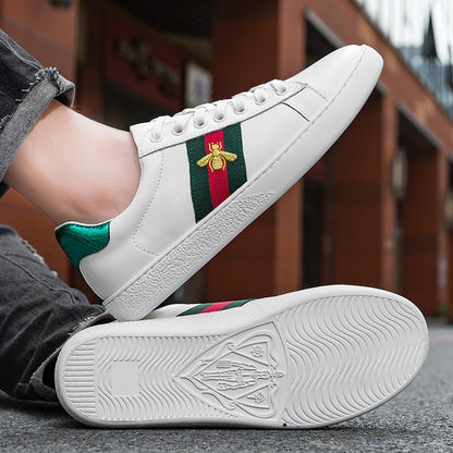 Tênis Masculino Casual de Couro Confortável para Caminhada Esportivo de Alta Qualidade Design de Luxo Original Skate