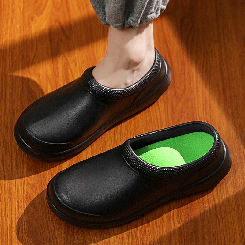 Chef shoes four seasons soft sole anti-slip oil-proof waterproof kitchen work shoes men's sandals garden shoes outdoor slippers