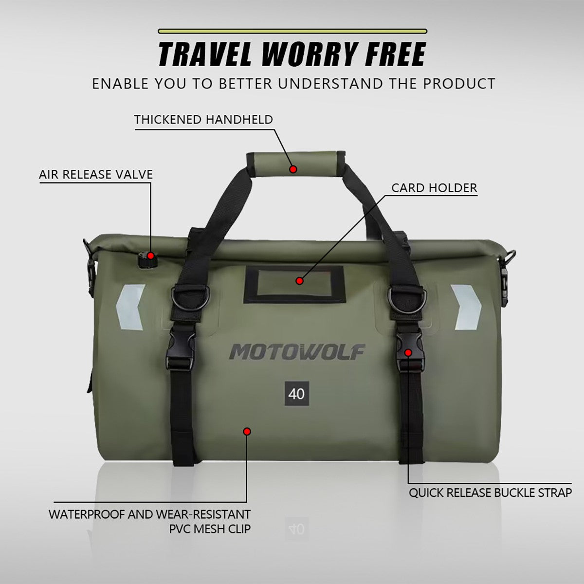 Universal Motorcycle Waterproof Tail Bags Back Seat Bags Cycling Camping Travel Bag Motorbike Scooter Sport Luggage Pack 66L 40L