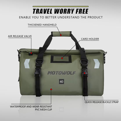 Universal Motorcycle Waterproof Tail Bags Back Seat Bags Cycling Camping Travel Bag Motorbike Scooter Sport Luggage Pack 66L 40L