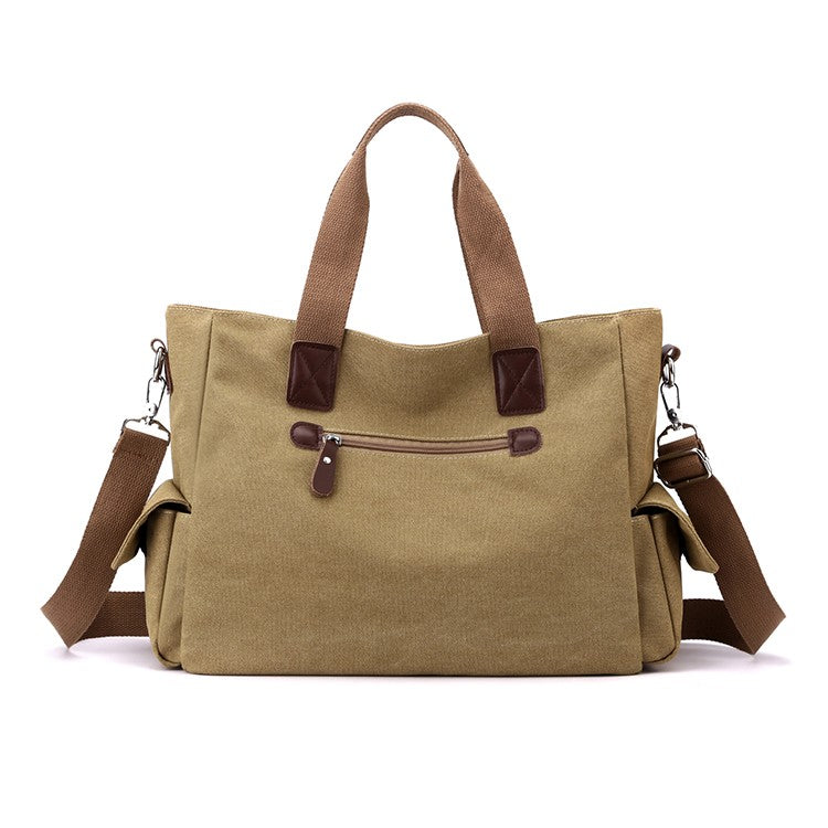 Canvas retro crossbody bag, handbag commuting bag, shoulder bag, work bag, large capacity handbag