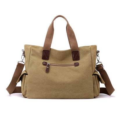 Canvas retro crossbody bag, handbag commuting bag, shoulder bag, work bag, large capacity handbag