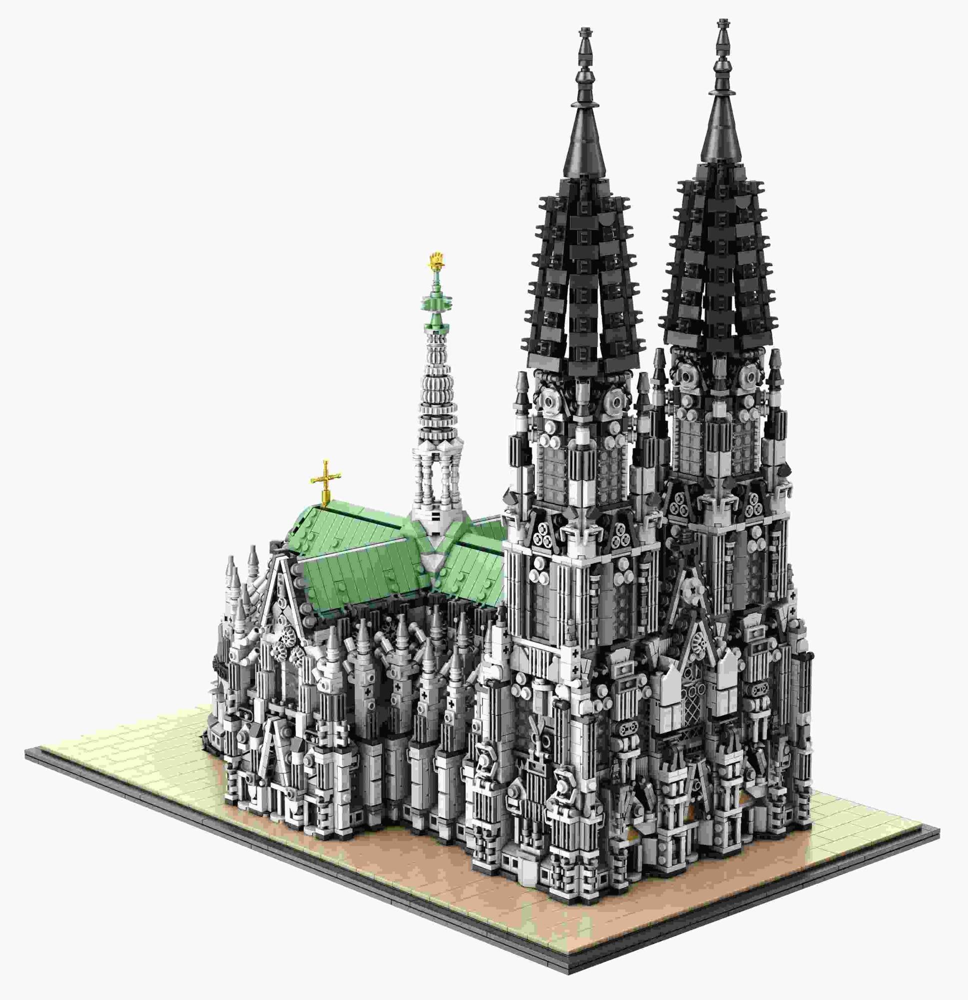 Barweer 8614PCS Cologne Cathedral Building Blocks Set Gothic Church Architecture Modular Construction Model Bricks Assembly Toys for Adults Christmas Gift Home Decoration