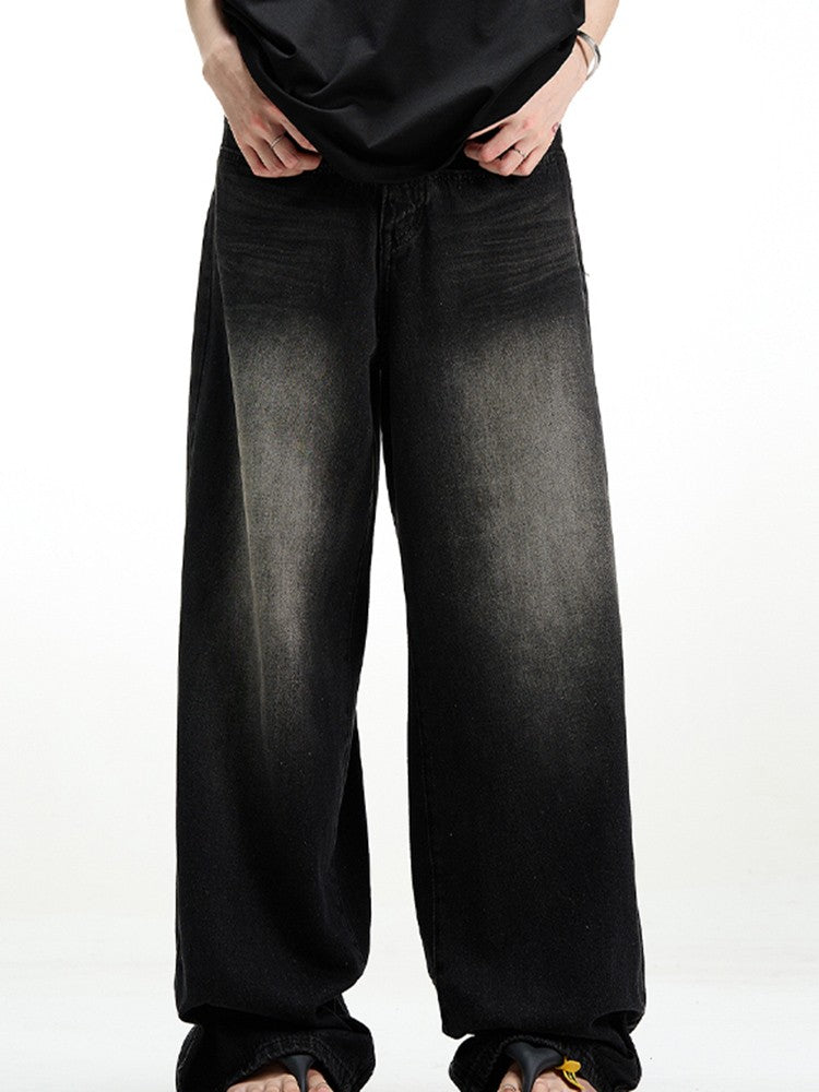 Calça Jeans Masculina Clássica Americana Hip Hop Rap Perna Larga Juventude Popular Masculina Reta Retrô Solta Calças Jeans Oversized