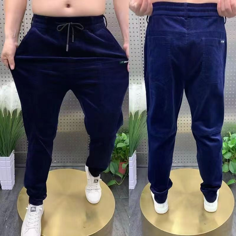 Calças Casuais Masculinas de Veludo Cotelê para Escritório Outono Inverno Negócios Calças Masculinas Algodão Harajuku Moda Poliéster Original Quente Clássico