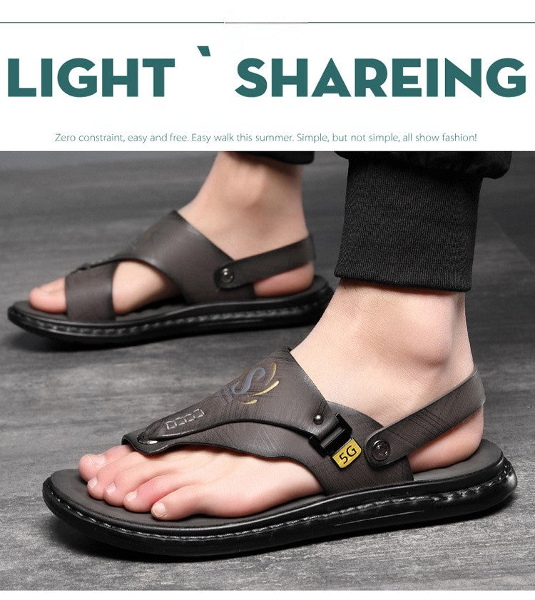 Brand Men's Sandals Summer Soft soled Anti slip Beach Shoes Male  Outdoor comfortable Men slippers Luxury High Quality sandalias
