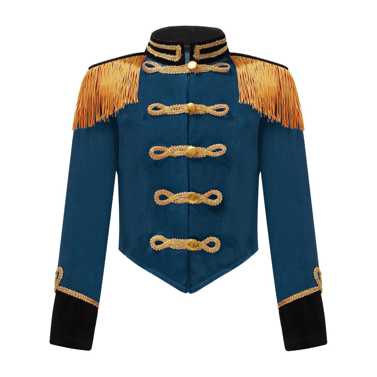 Boys Girls Drum Major Team Uniform Nutcrackers Costume Set Marching Band Tassel Jacket Coat Hat Outfits for Drummer Performance