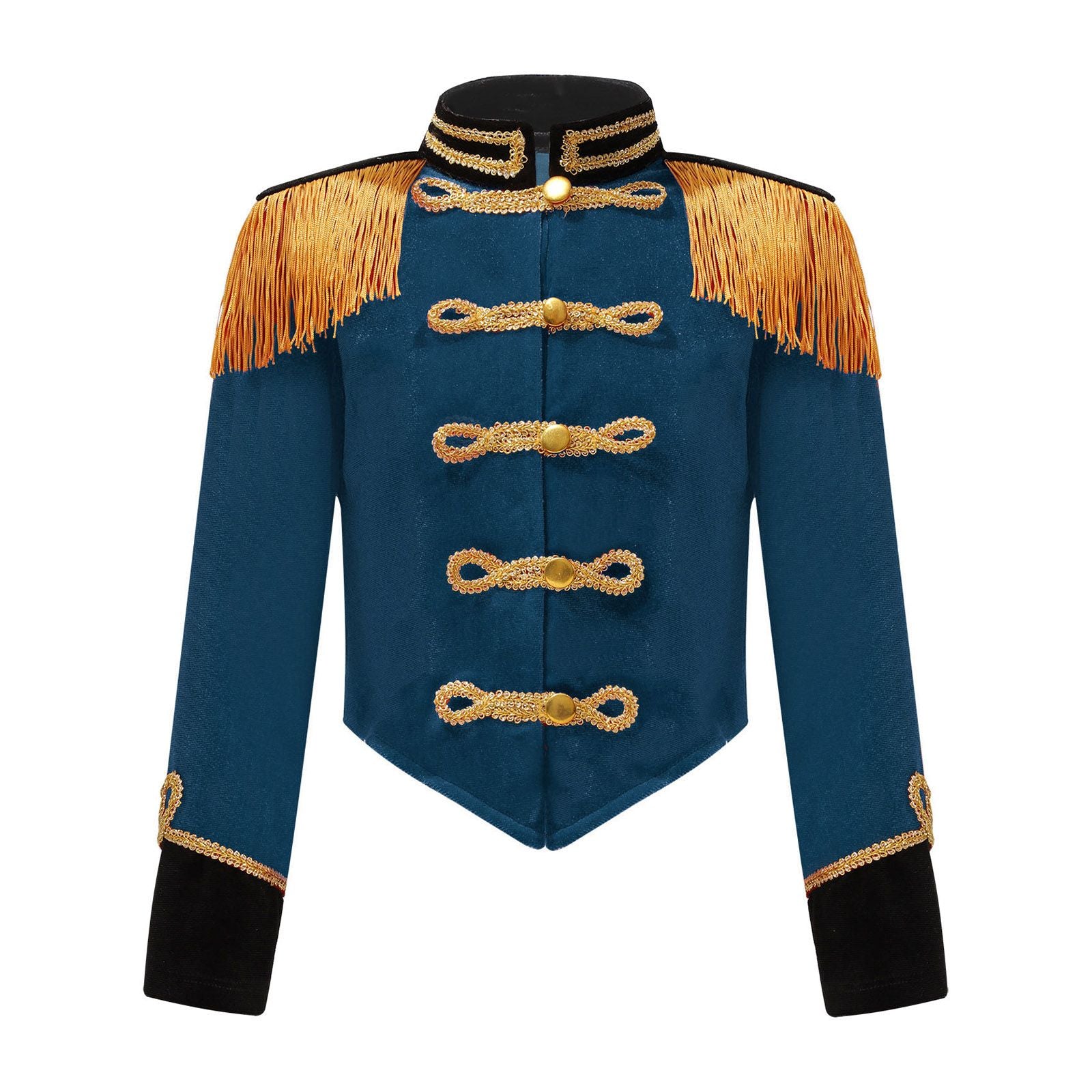 Boys Girls Drum Major Team Uniform Nutcrackers Costume Set Marching Band Tassel Jacket Coat Hat Outfits for Drummer Performance