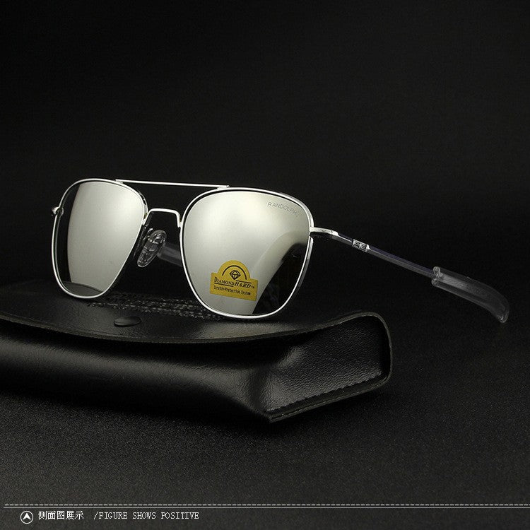 RE Sunglasses Man USA Army Military Aviation Pilot Sunglasses Woman Glass Lens Luxury Brand Retro Titanium Frame High Quality