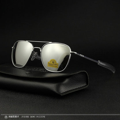 RE Sunglasses Man USA Army Military Aviation Pilot Sunglasses Woman Glass Lens Luxury Brand Retro Titanium Frame High Quality