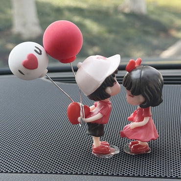 2pcs Couples For Car Ornament, Model, Cute Kiss, Balloon, Auto Interior Decoration, Dashboard Accessories Gifts