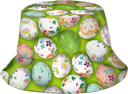 Easter Eggs 4 Bucket Hat for Women Men Summer Travel Beach Sun Cap Easter Hat Outdoor Fisherman Hat Unisex