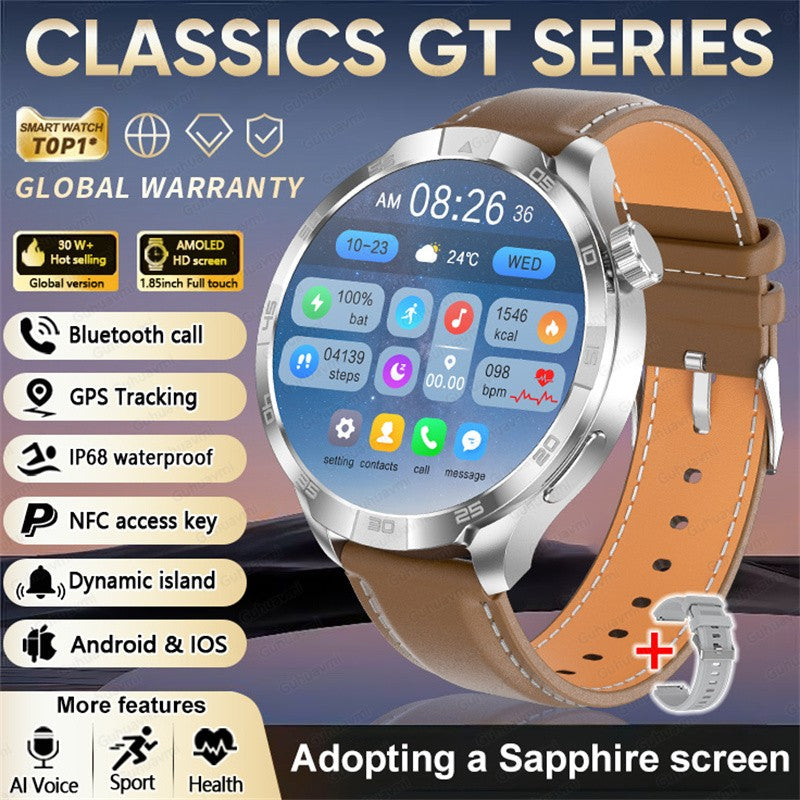 2026 Smart Watch Men AMOLED Always display NFC Bluetooth Call GPS trajectory Waterproof Health Sport Smartwatch Men Custom dial