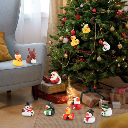 2/6/12PC Christmas Rubber Ducks, Rubber Ducky Toys Cute Holiday Rubber Ducks Ducking for Holiday Celebrations Party