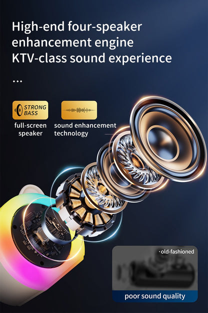 PARAMITA Bluetooth Speaker Portable Home Cute Karaoke Mini Wireless Audio with Microphone Home Karaoke Singing Machine Kids Gift