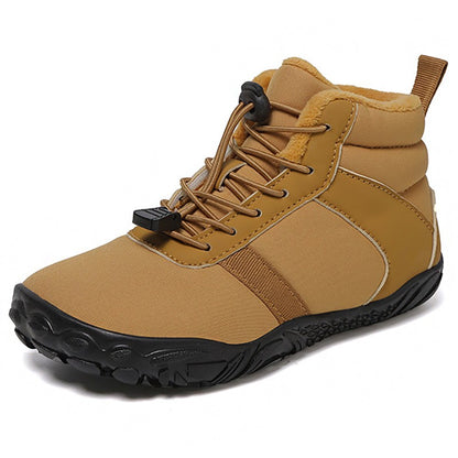 Waterproof Kids Barefoot Snow Boots 2025 New Wide Toe Winter Warm Fur Lined Shoes for Boys Girls Cold Weather Outdoor Sneakers