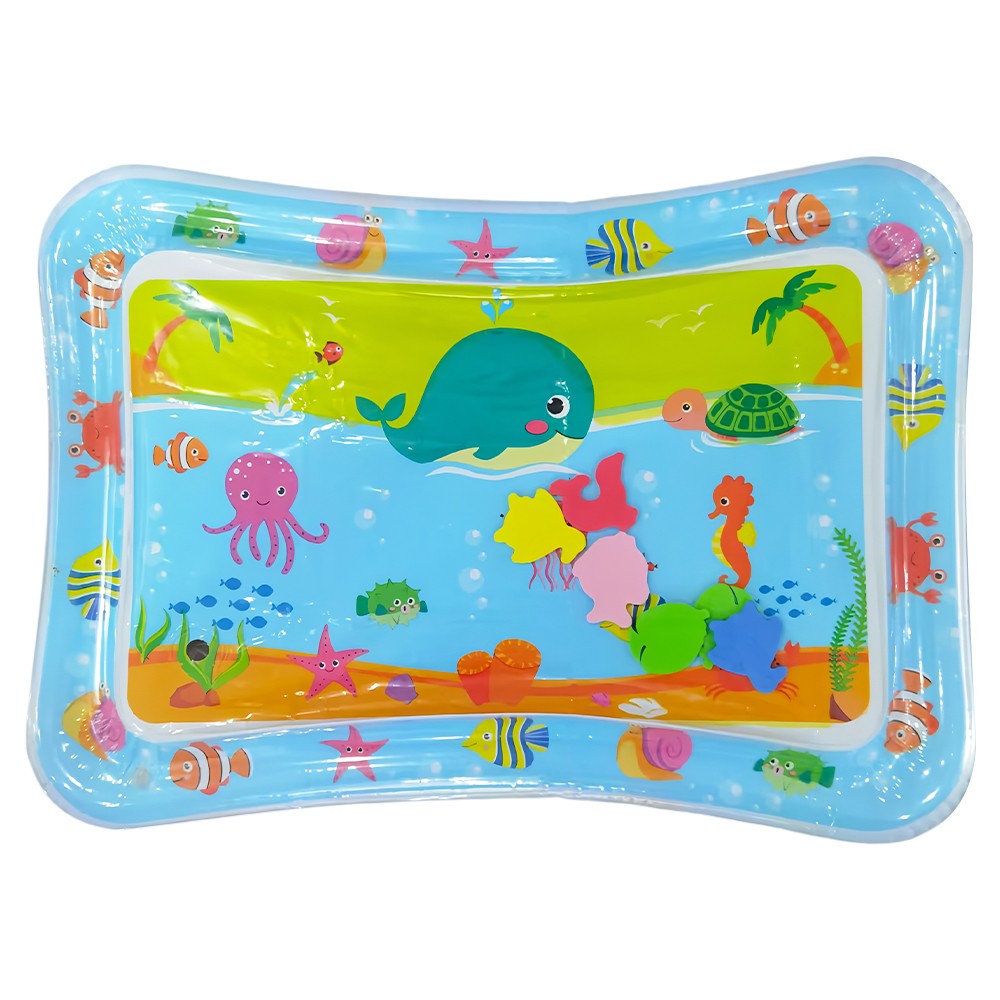 1pc Blue Whale Inflatable PVC Playing Water Mat Baby Toddler Pad Early Education Activity Toys Mat Cushion Gift
