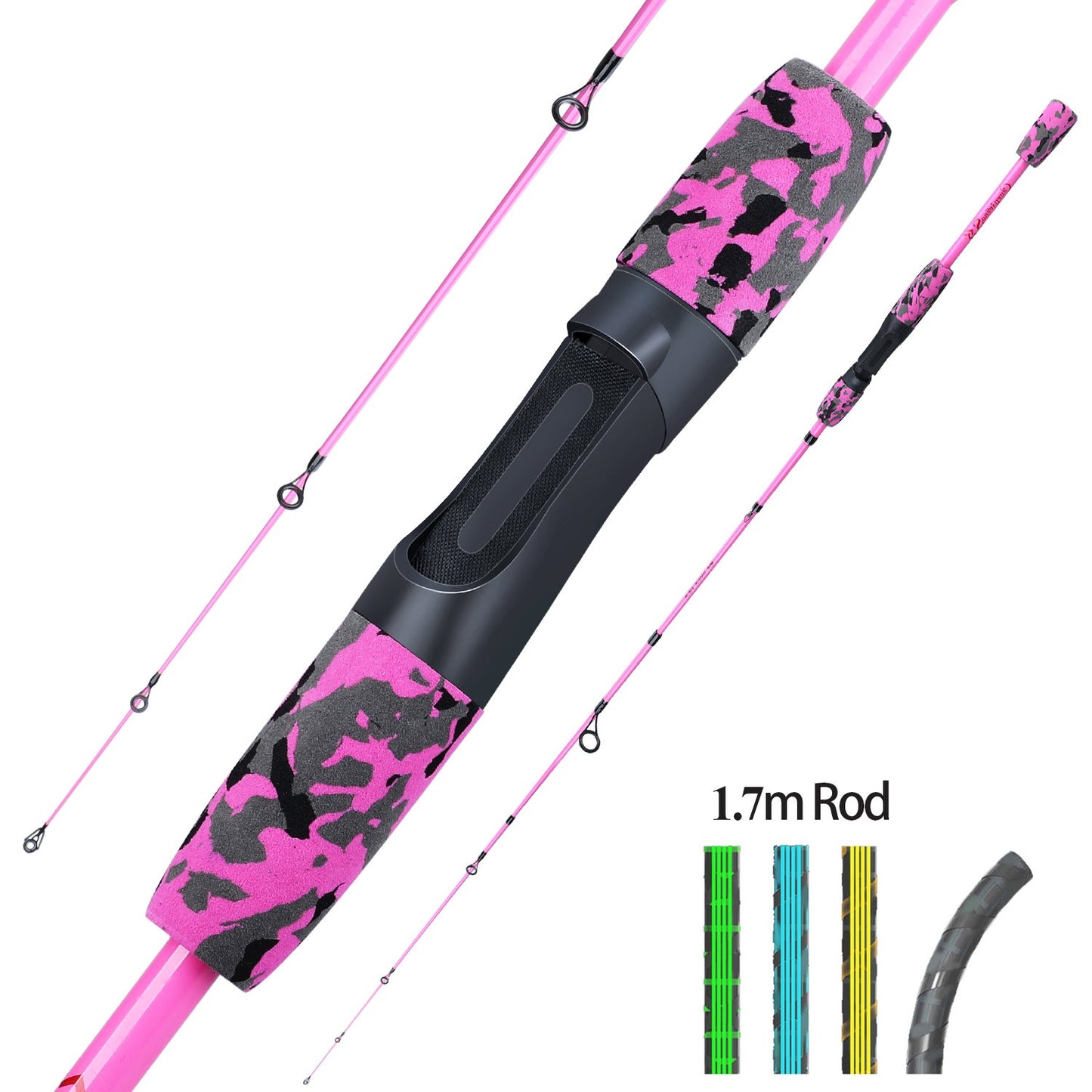 Sougayilang 5 Section Spinning Casting Rods 1.7m Ultralight Weight Carbon Fiber Fishing Rod for Travel Freshwater Fishing Pesca