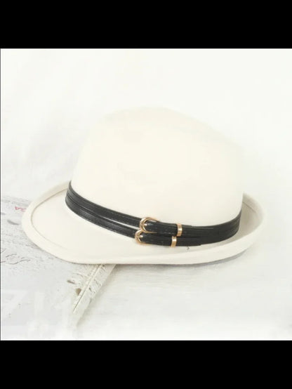 Outono Inverno Nova Moda Lã Feltro Chapéu Versão Coreana Boina Retrô Elegante Senhoras Chapéu de Jazz Aba Larga para Mulheres??