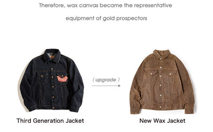 Maden Retro Heavyweight Canvas Oil Waxed Jacket Cotton Waterproof Hunting Coat Male Spring Khaki Casual Work Safari Style Jacket