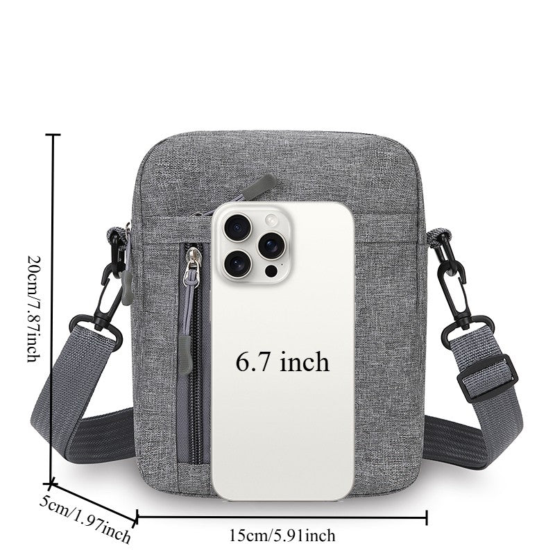 Multi Functional Men's Shoulder Bag, Waterproof and Wear-resistant, Large Capacity Crossbody Bag for Business Commuting
