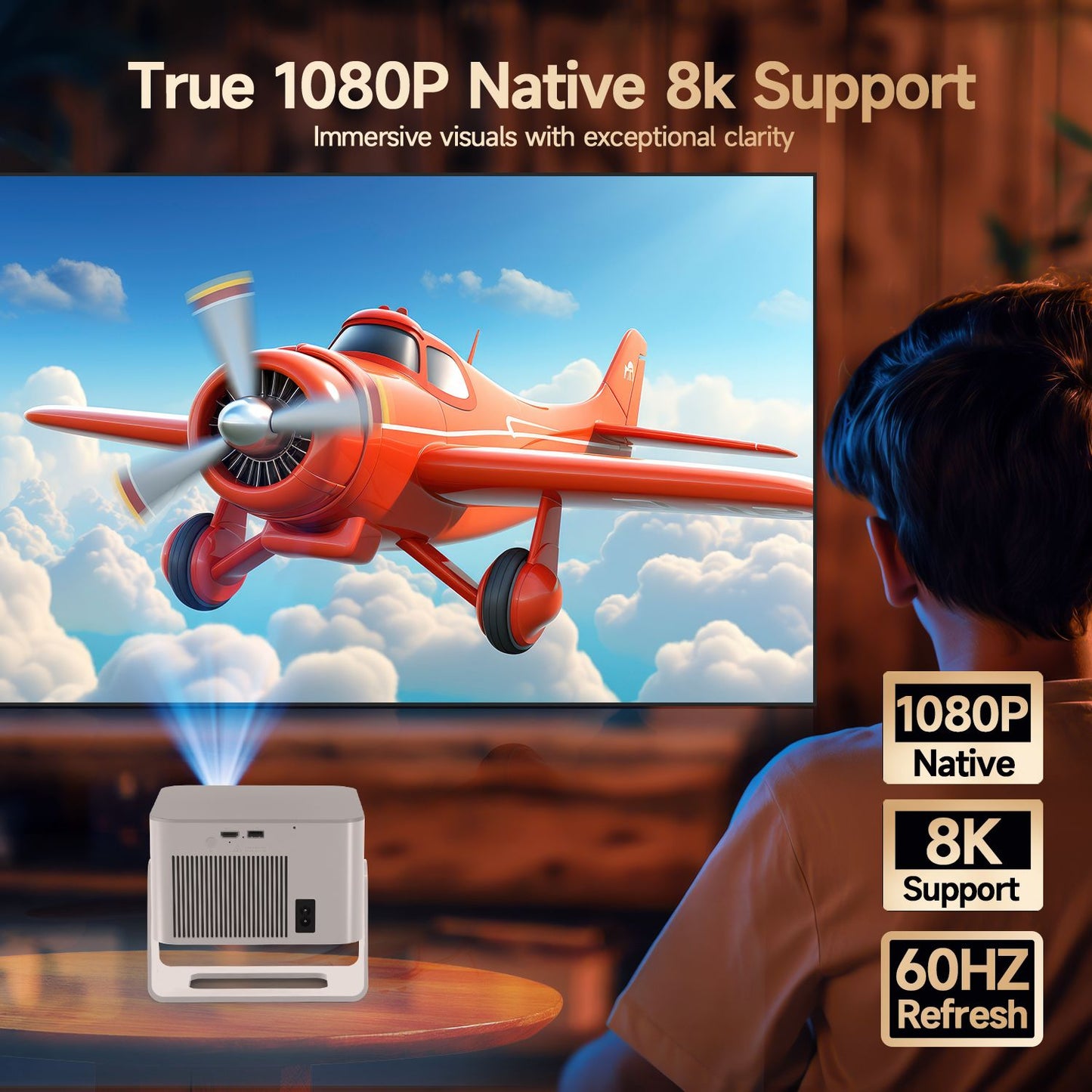 Magcubic 900ANSI Projetor Android 14 Foco Automático Suporte 8K Nativo 1080P Com Wifi6 BT5.4 16G Allwinner H726 Portátil HY350Max
