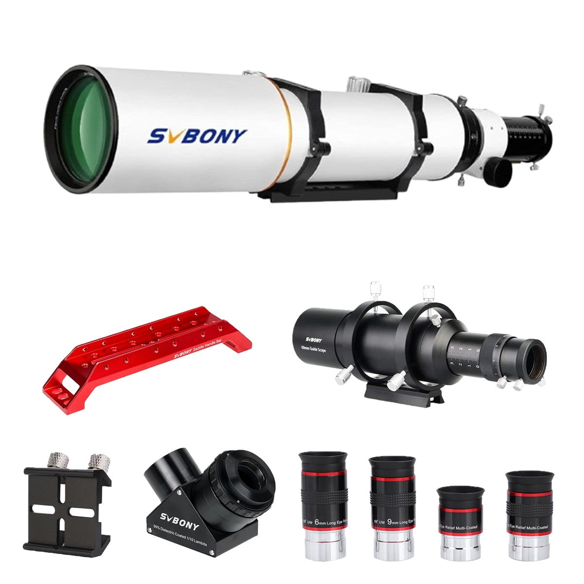 Telescópio Refrator Svbony SV503 102ED OTA com Espelho Diagonal SV223 de 2 polegadas e 90 graus para Astrofotografia de Céu Profundo
