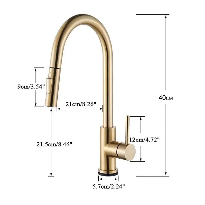 Torneira de Cozinha com Sensor de Toque Extraível Torneira de Cozinha Inteligente com Rotação 360 Torneira de Sensor Torneira Misturadora de Monocomando