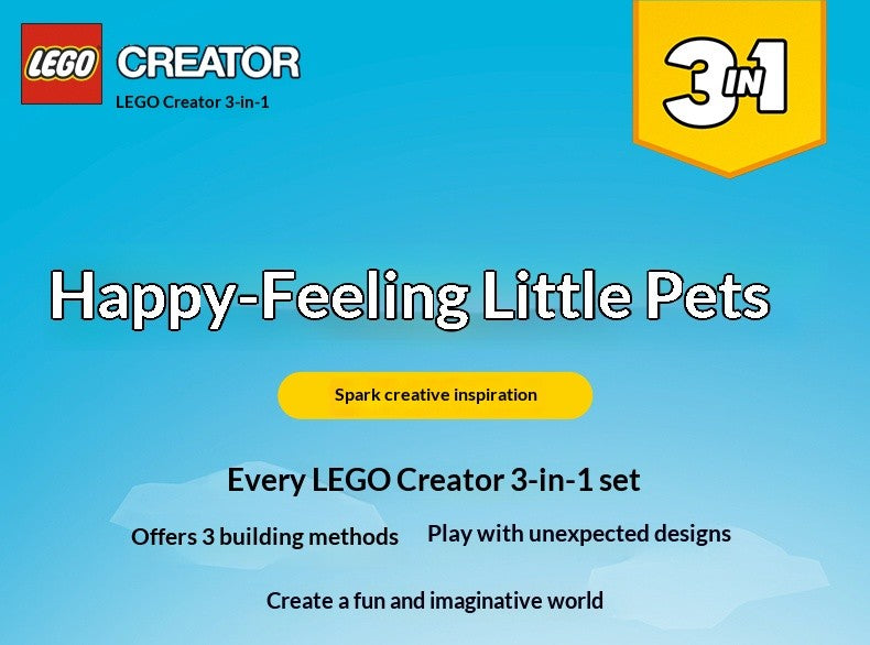Série Lego Bloco Criativo Multifuncional 31376 Hamster Fofo Quebra-Cabeça de Blocos de Montar para Meninos e Meninas Presente de Brinquedo