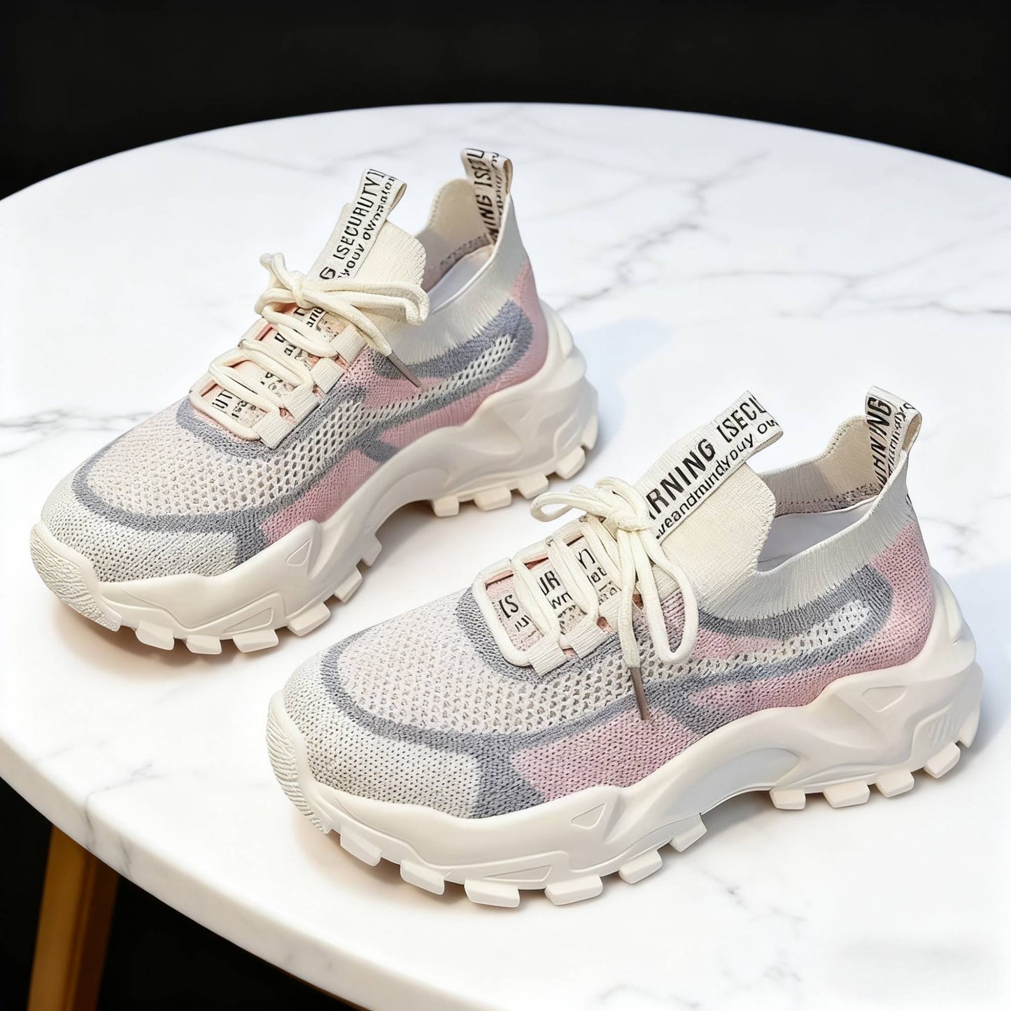 2026 New Women's Dad shoes Breathable Me Running shoes Faionable Casual Sports Sneakers Flat Bot round Toe Plastic Sole