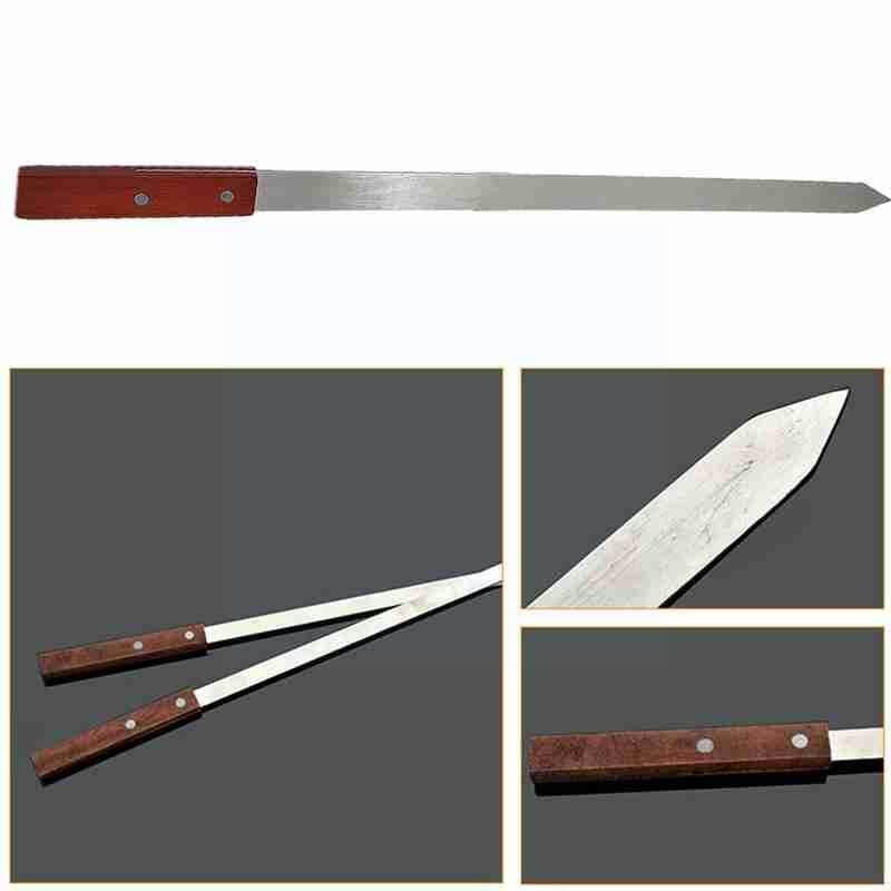 Rotating fix Fork Barbecue Skewer Oven Accessories Food Spit Grill Meat Grade Fork BBQ Forks Skewer Skewer Steel Tool Barbe U9S9