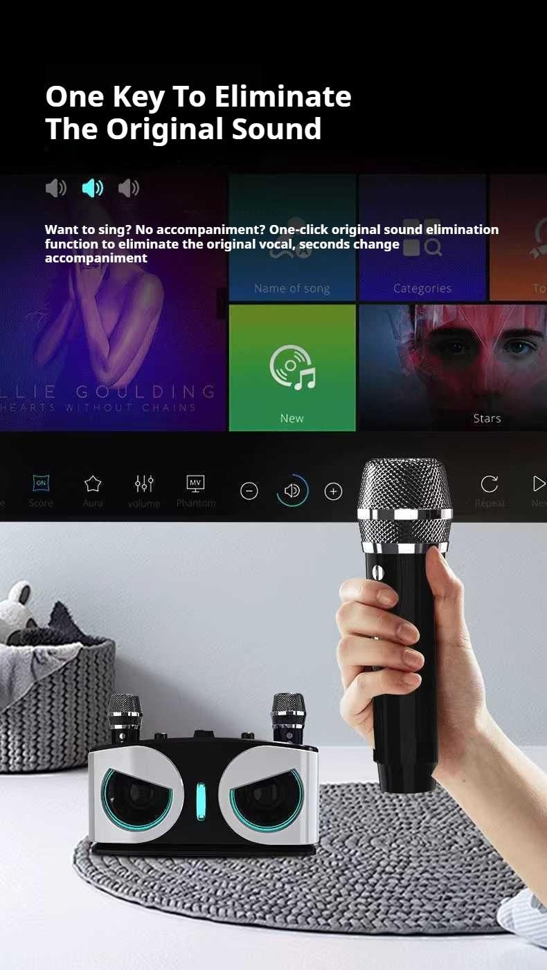 Karaokê Portátil Sem Fio Bluetooth Alto-Falante Com Microfone Máquina Subwoofer Caixa De Som Potente Música Bocina Áudio