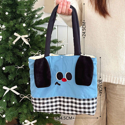 Cute Cartoon Shoulder Bag Versatile Autumn And Winter Casual Outdoor Bag Large Capacity Handbag