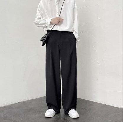 Trousers For Men Brown Fluid Draped Baggy Stylish Tailoring Summer 2025 Man Suits Pants Clothing Premium Thin Casual Up