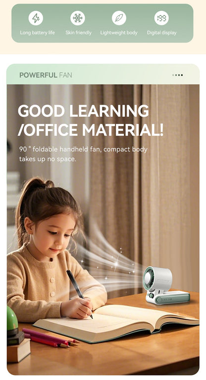 Handheld Turbo Fan, 199 Speed Settings, USB Cooling, Long Battery Life, Quiet And Portable For Outdoor