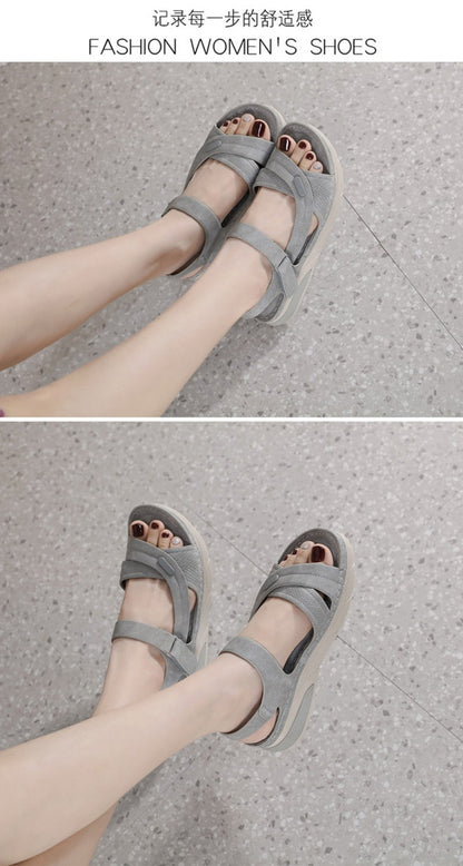 Sandal Lightweight Casual Sporty Comfortable Thick-Soled Velcro Versatile Fashion Trend Breathable National Style Wear-Resistant