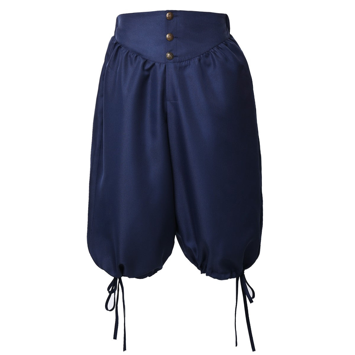Calções de Fantasia de Pirata Calças de Pirata Calças Medievais Renascentistas Viking Cosplay com Amarração nas Costas