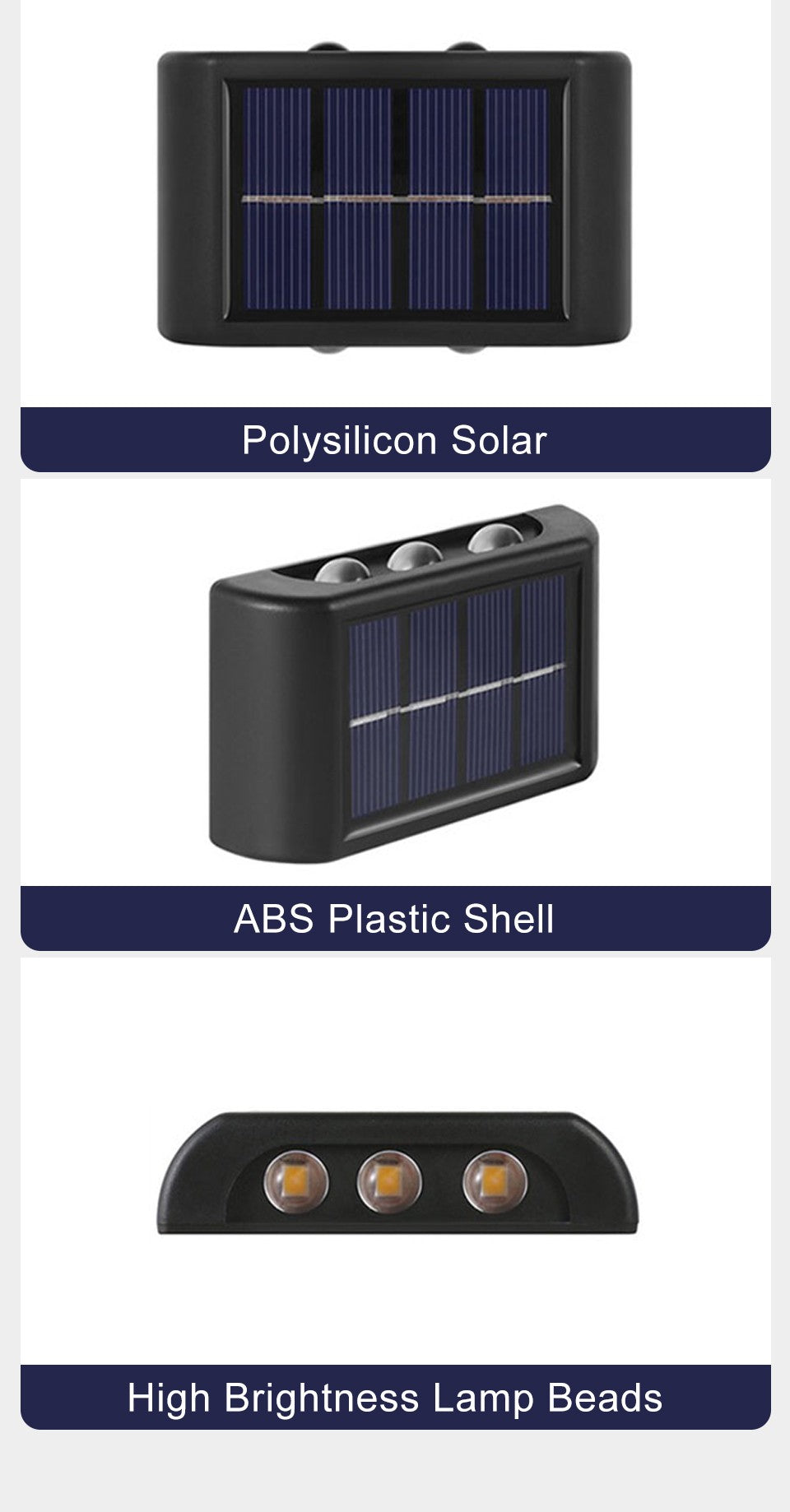 Solar Up And Down Double-headed High Brightness Wall Lights Garden Lights Door Sign Wall Lights Outdoor Waterproof Wall Washer