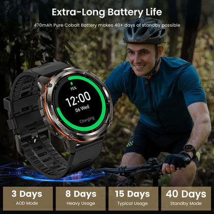 KOSPET TANK T3 Ultra 2 Smart Watch For Men GPS Stainless Steel Smartwatch 50M Waterproof IP69K Health Monitor for Android iOS
