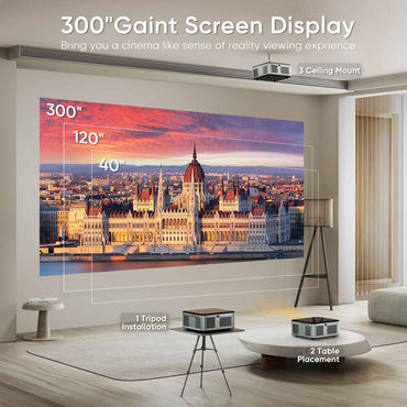 HORLAT T3N 1500Ansi Lumens Android 4K LED Projector Full HD 1080P Video 8K Home Theater Auto Keystone 5G WiFi Portable Proyector