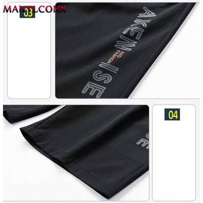 New Fashion Sports Shorts Men Breathable Quick Dry Men's Short Pants Men Breathable Elastic Waist Shorts Male Bottom Black XXXL