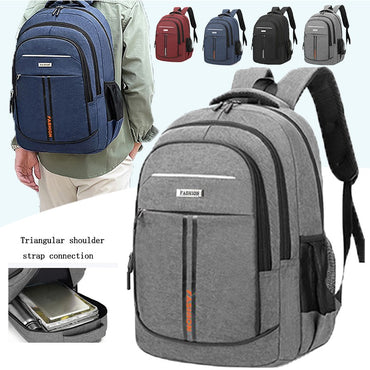 Neutral style backpack for men and women, with multi-layer zippers, suitable for students' school bags and travel bags.