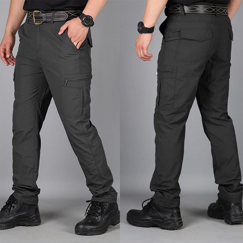 Calça Cargo Tática Masculina de Verão Leve Casual Impermeável Calça Casual Resistente ao Desgaste Multibolsos para Caminhada ao Ar Livre