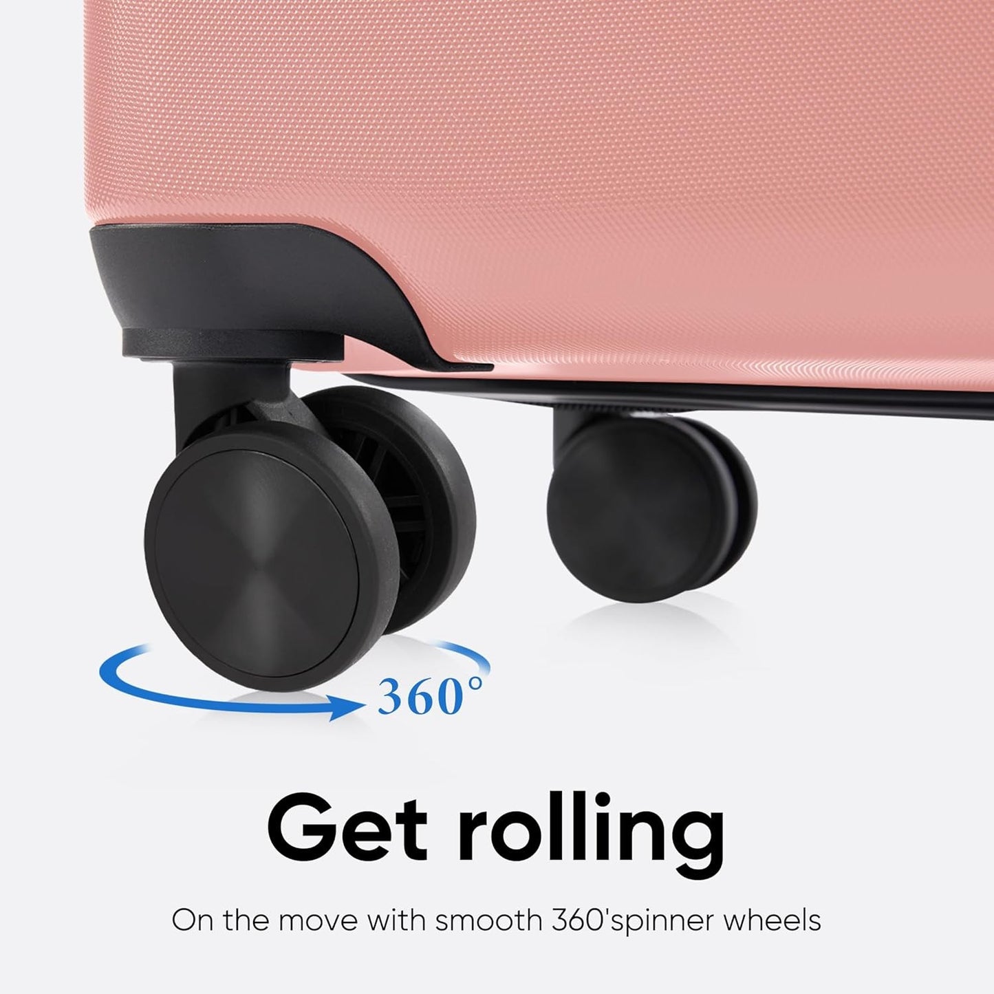 24 Inch Luggage, Hardside Suitcase with Spinner Wheels, TSA Approved Lock, Expandable Medium Suitcase for Travel & Business–Pink