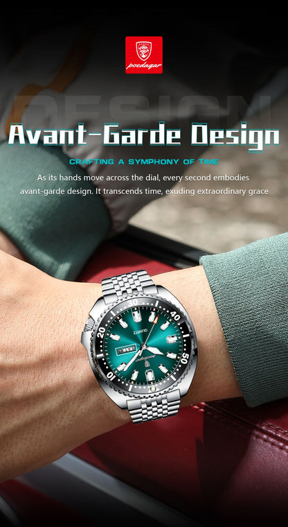 POEDAGAR Business Men Watch Date Week Waterproof Luminous Luxury Man Wristwatch Sports Stainless Steel Men's Quartz Watches Male