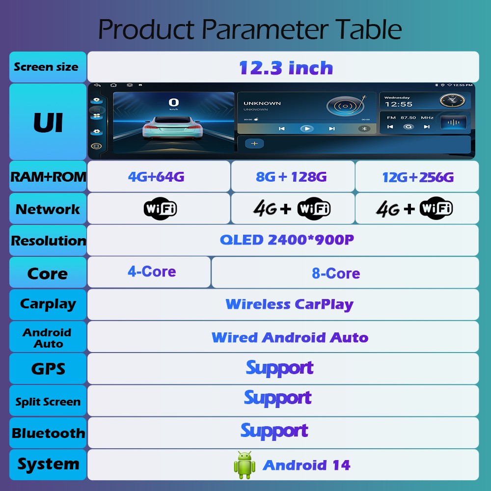 Android 14 Para Ford Kuga 2013-2018 Carplay Sem Fio Tela Multimídia Touch Screen Android Auto Unidade Central Navegação GPS BT DVR