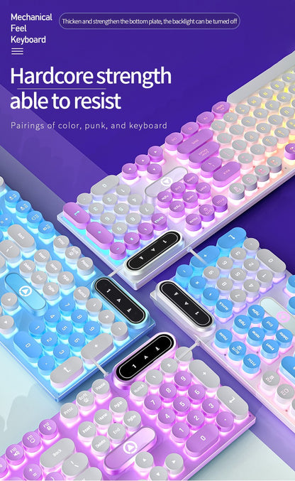 Teclado USB com Fio para Escritório, Digitação Silenciosa, Design Ergonômico para Casa/Negócios/Computador de Mesa, Compatível com PC/Notebook