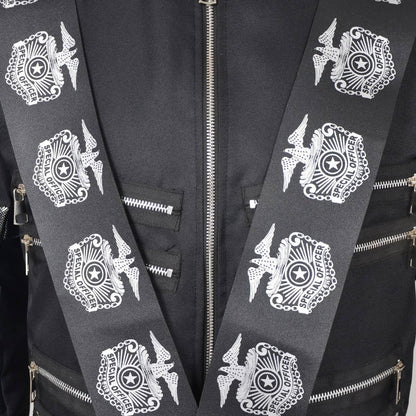 Michael Jackson BAD Tour Cosplay Costume Black Military Jacket Eagle Print Rivet — Unisex Stage Performance Outfit