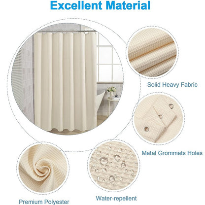 Shower Curtain Waterproof Mildew-proof with 12 Hooks Modern Shower Plant Printed Curtain Set For Bathroom Bathroom