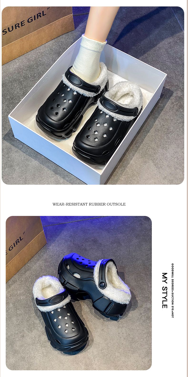 Women's Winter Platform Sandals Slippers Shoes Outdoor Thick Sole Shoes Lightweight Breathable Women Fur Flats slippers